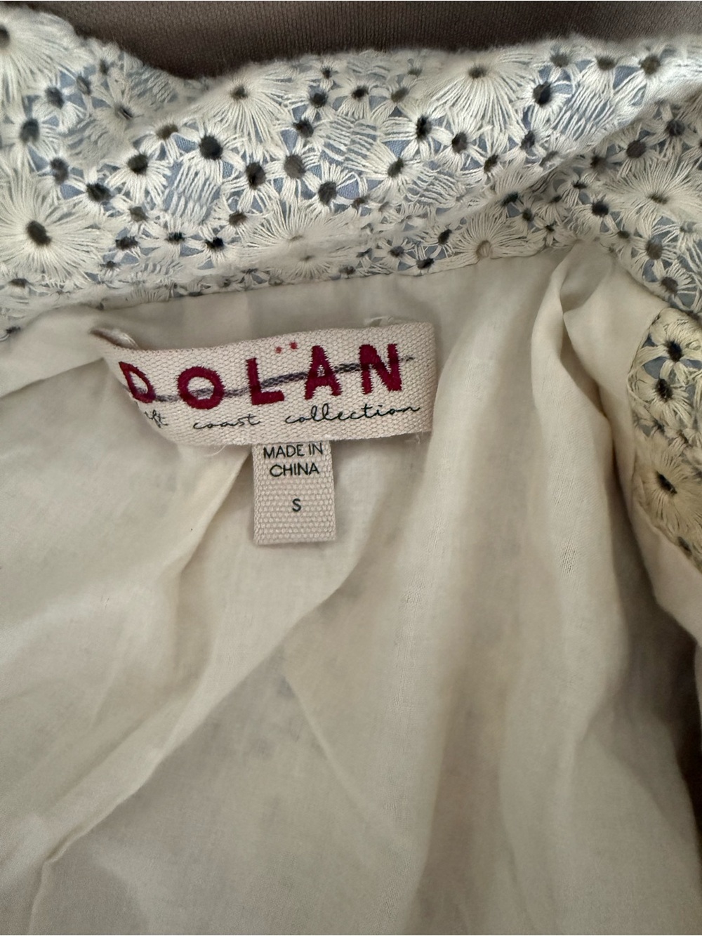 Anthropologie Dolan Jacketd Blue and White Eyelet Small - Picture 4 of 6